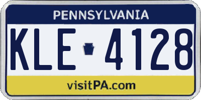 PA license plate KLE4128