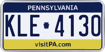 PA license plate KLE4130