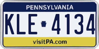 PA license plate KLE4134