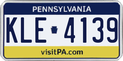 PA license plate KLE4139