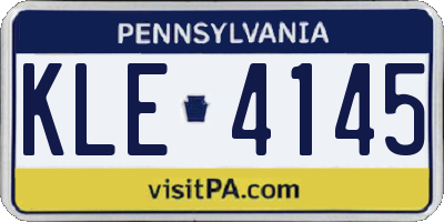 PA license plate KLE4145