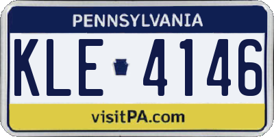 PA license plate KLE4146