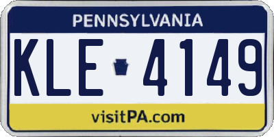 PA license plate KLE4149