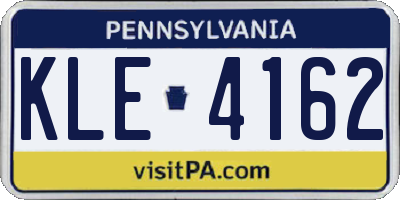 PA license plate KLE4162