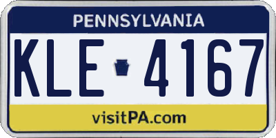 PA license plate KLE4167
