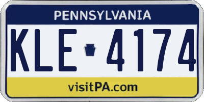PA license plate KLE4174
