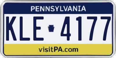 PA license plate KLE4177