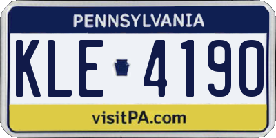 PA license plate KLE4190