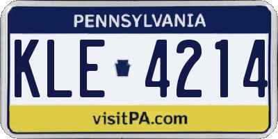 PA license plate KLE4214