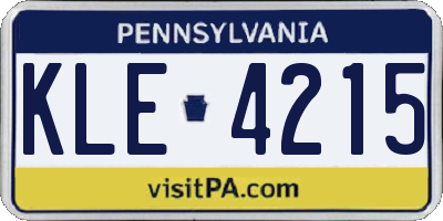 PA license plate KLE4215