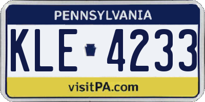 PA license plate KLE4233
