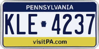 PA license plate KLE4237