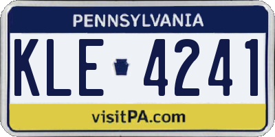 PA license plate KLE4241