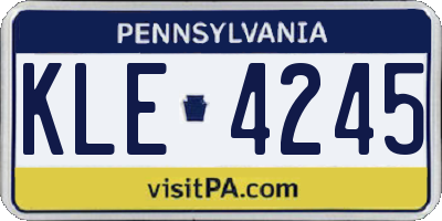 PA license plate KLE4245