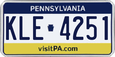 PA license plate KLE4251