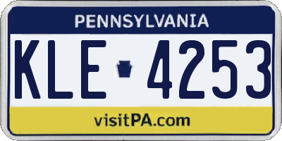 PA license plate KLE4253
