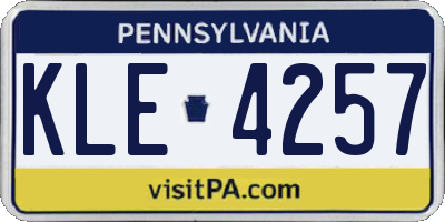 PA license plate KLE4257
