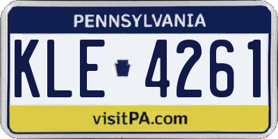 PA license plate KLE4261
