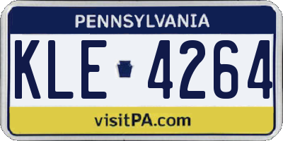 PA license plate KLE4264