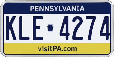 PA license plate KLE4274