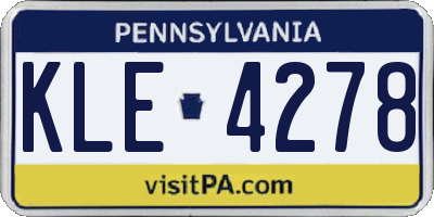 PA license plate KLE4278