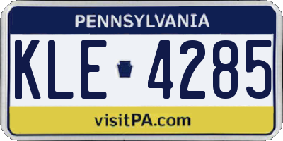 PA license plate KLE4285
