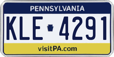 PA license plate KLE4291