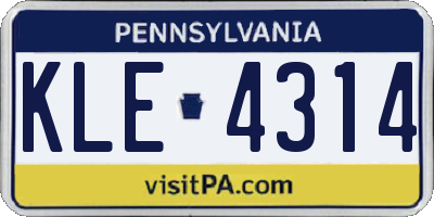 PA license plate KLE4314