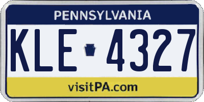 PA license plate KLE4327