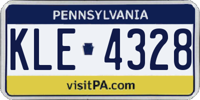PA license plate KLE4328