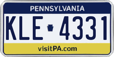PA license plate KLE4331