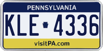 PA license plate KLE4336