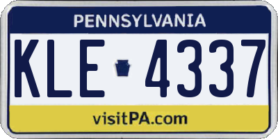 PA license plate KLE4337