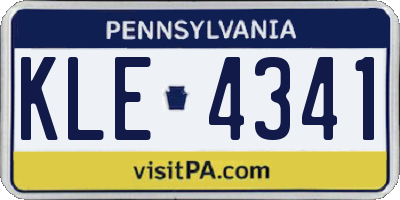 PA license plate KLE4341