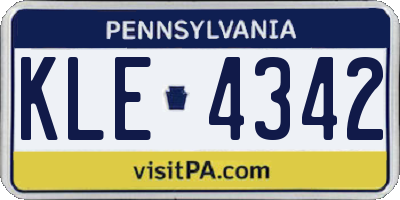 PA license plate KLE4342