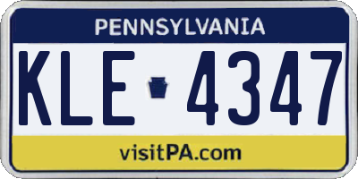 PA license plate KLE4347