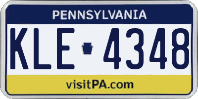PA license plate KLE4348