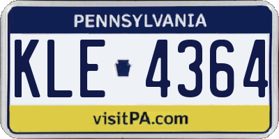 PA license plate KLE4364