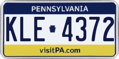 PA license plate KLE4372