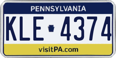 PA license plate KLE4374