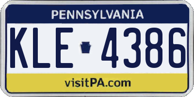 PA license plate KLE4386