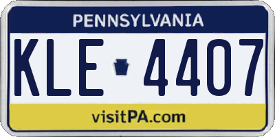 PA license plate KLE4407