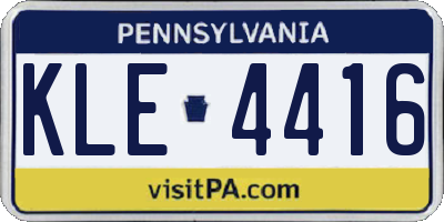 PA license plate KLE4416