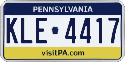 PA license plate KLE4417