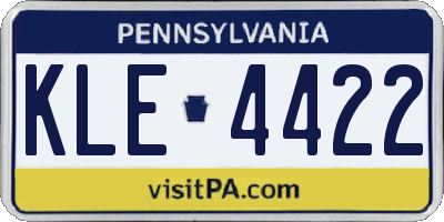 PA license plate KLE4422