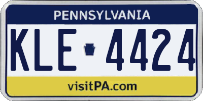 PA license plate KLE4424