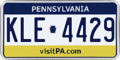 PA license plate KLE4429