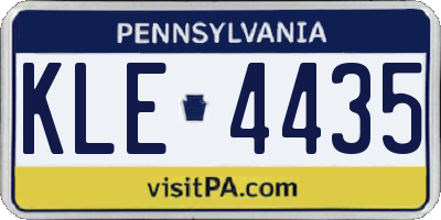PA license plate KLE4435