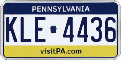 PA license plate KLE4436