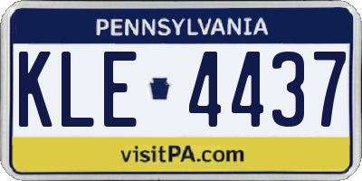 PA license plate KLE4437